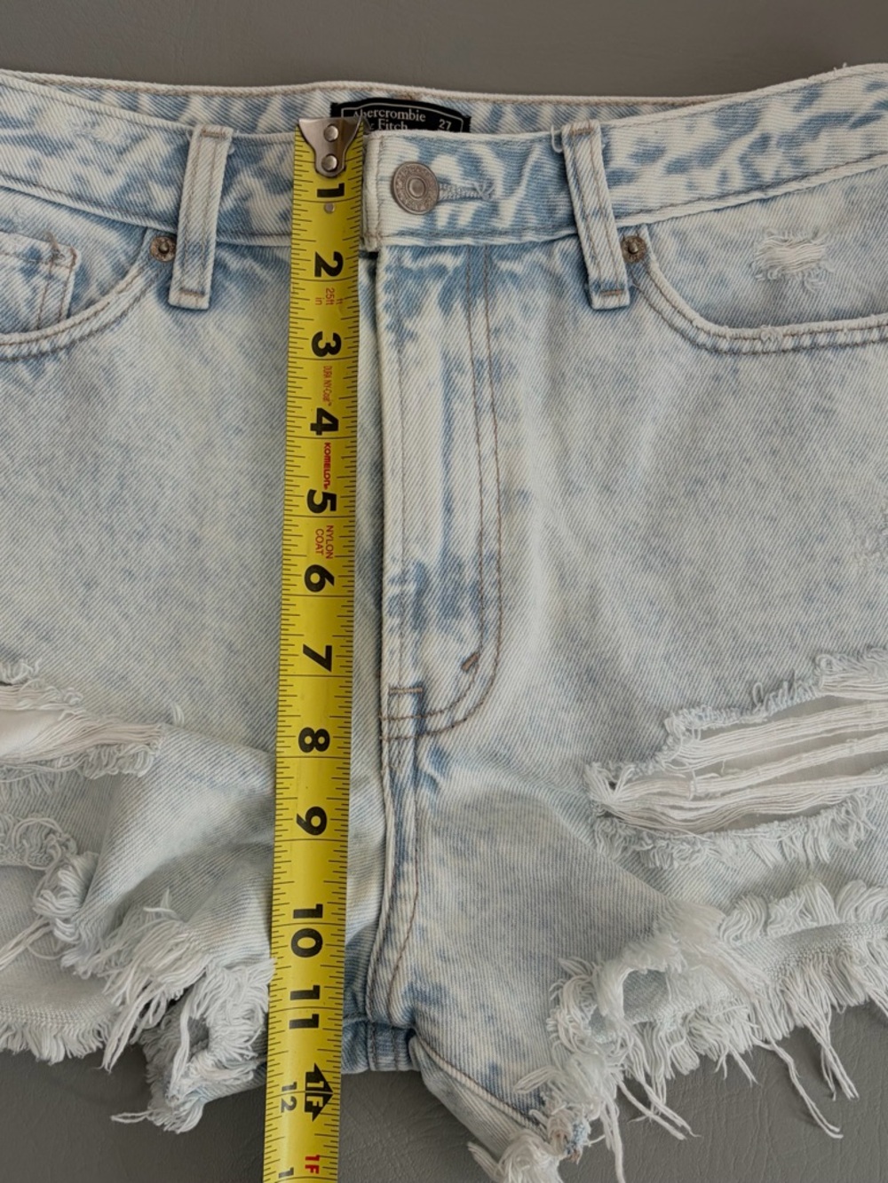 Abercrombie & Fitch Denim Shorts Women’s Annie High Rise Cutoff Distressed 27 - Picture 8 of 11